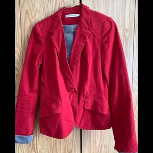 🍉 Ricki’s Revolution Blazer lightweight, satin striped lining, size 2 roll cuffs